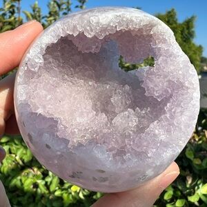 Lavender Amethyst Druzy Flower Agate Sphere